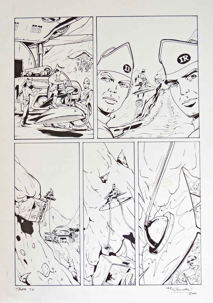 Original Thunderbirds Comic Pen and Ink Drawing