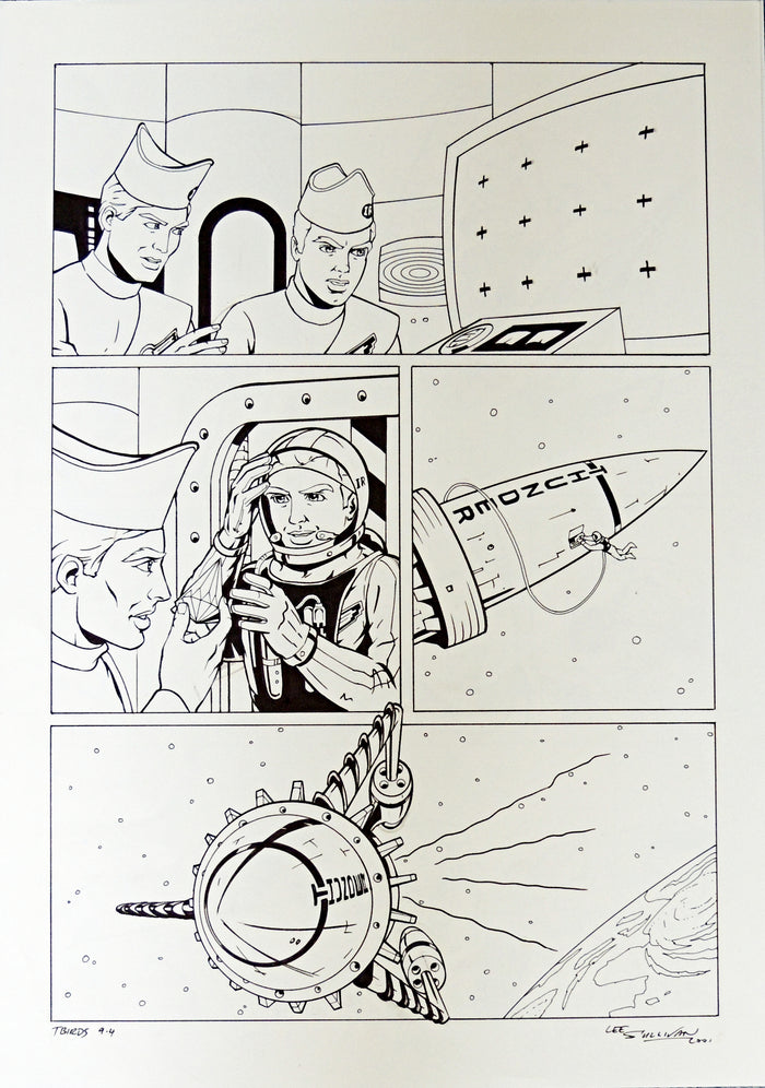 Original Thunderbirds Comic Pen and Ink Drawing