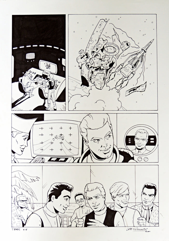 Original Thunderbirds Comic Pen and Ink Drawing