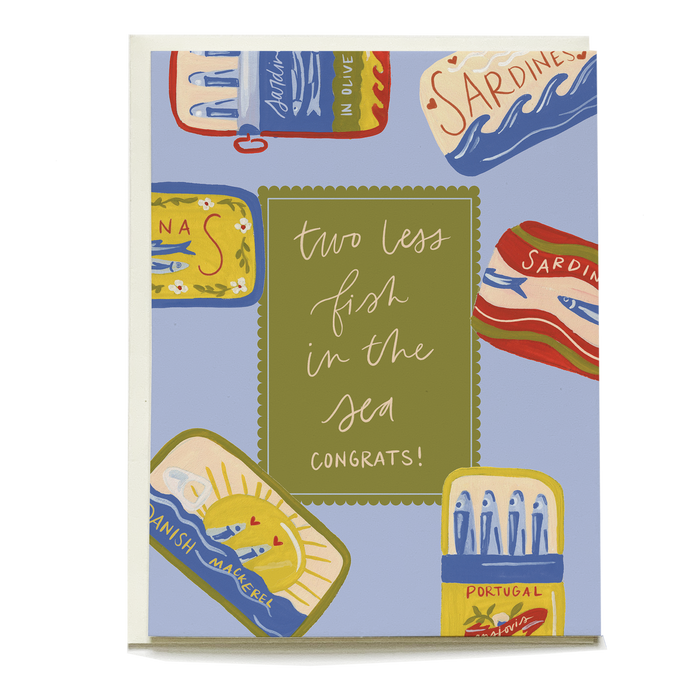 Playful Illustrated Wedding Card | Sardines