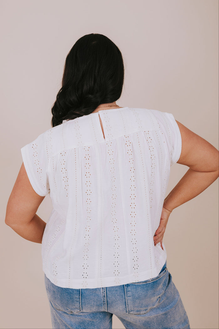 plus size ivory floral embroidered sleeveless blouse back