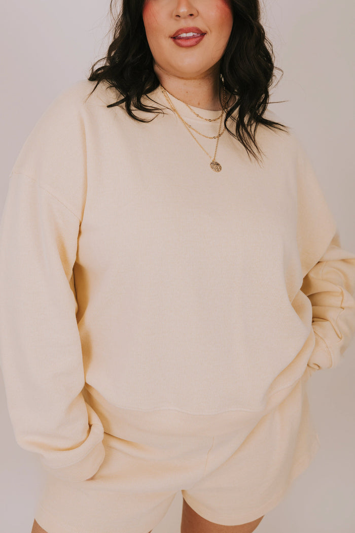 plus size yellow sweatshirt close up