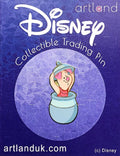 A collectible trading pin featuring Piglet from Winnie the Pooh sitting in a honey pot with the lid over his head, with screen-printed details.