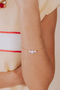 3 pearl simple gold bracelet