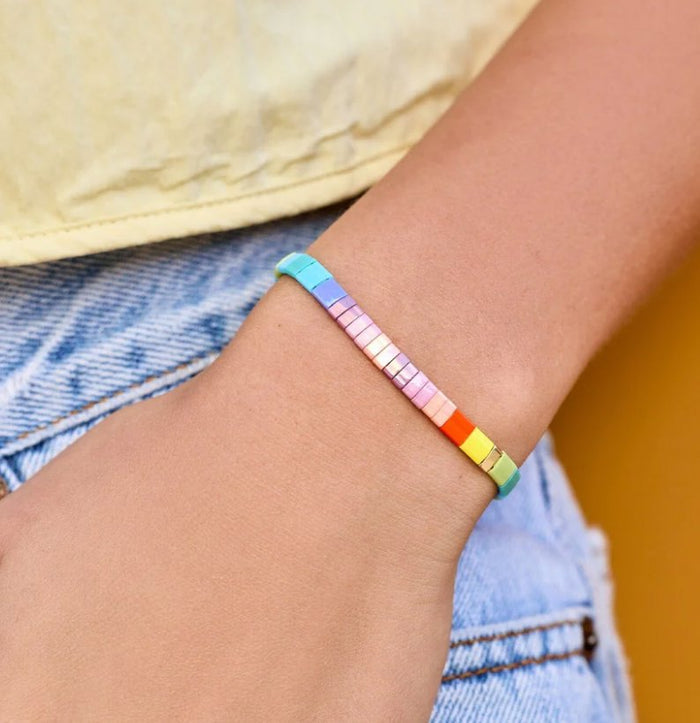 PURA VIDA - Paradise Tile Bead Stretch Bracelet