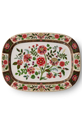 Decorative platter with floral patterns and metallic gold accents