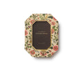 Floral patterned picture frame octagonal with gold accents