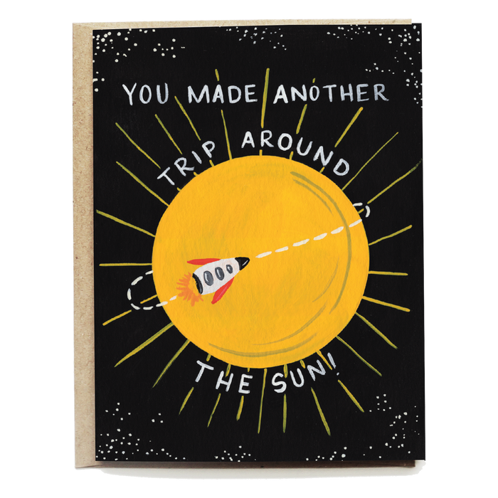 Rocket Ship Birthday Card | Trip Around the Sun