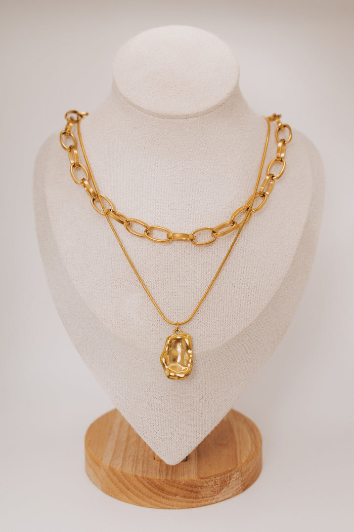 layered necklace with pendant