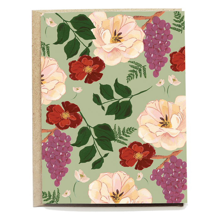 Sage Rose and Grape Blank Card | Josephine