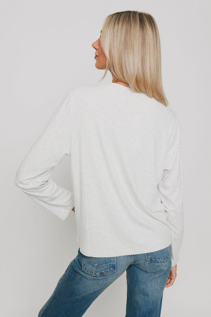 heather grey long sleeve relaxed top back