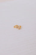cubic zirconia floral huggie earrings flatlay