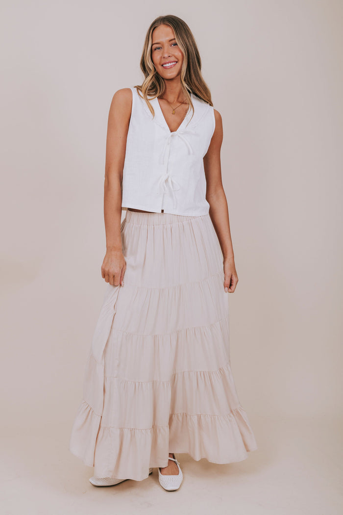beige tiered maxi skirt full 2