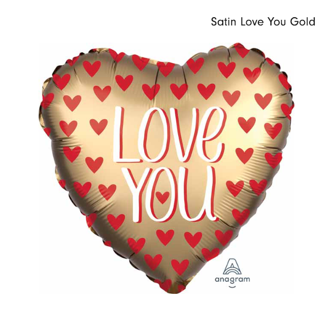 18" Satin Love You Gold