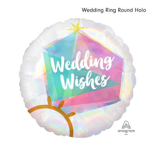 18" Wedding Ring Round Holo