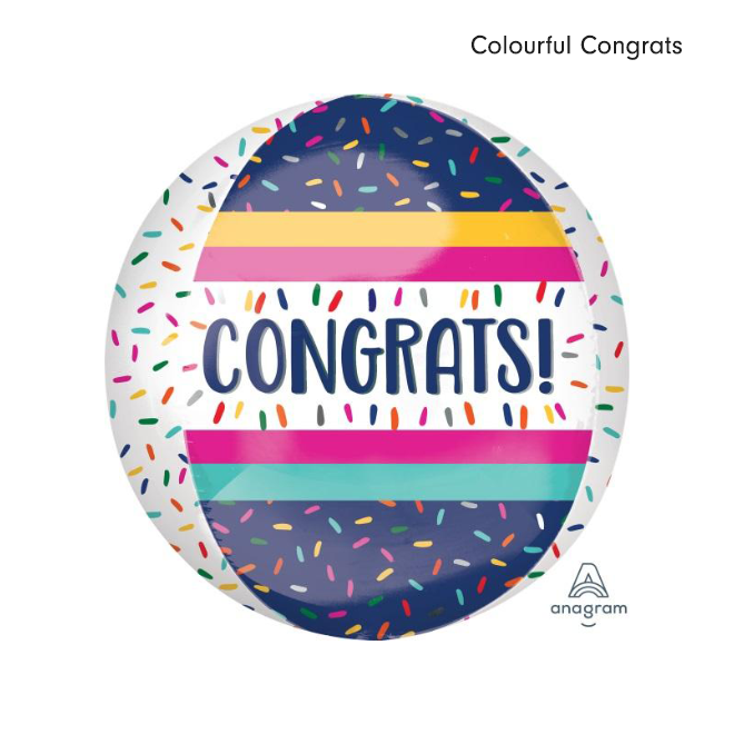16" Orb Colourful Congrats