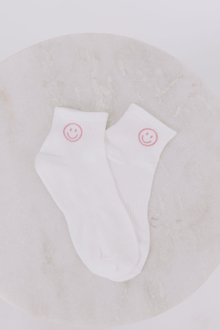 Smiles All Around Socks Pink