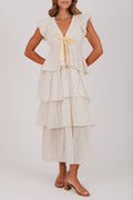 floral tiered v neck dress