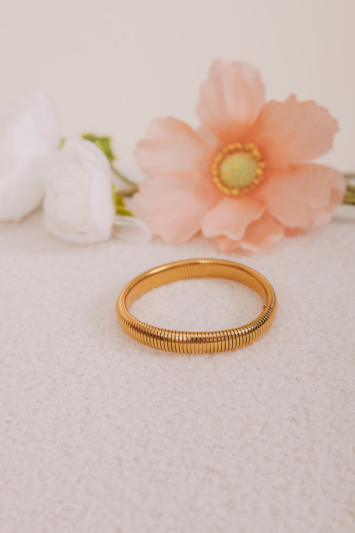 gold stretchable bangle bracelet