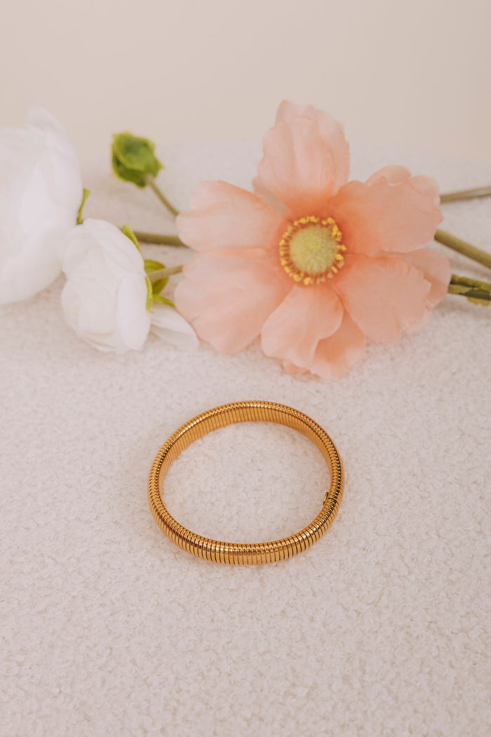 gold stretchable bangle bracelet