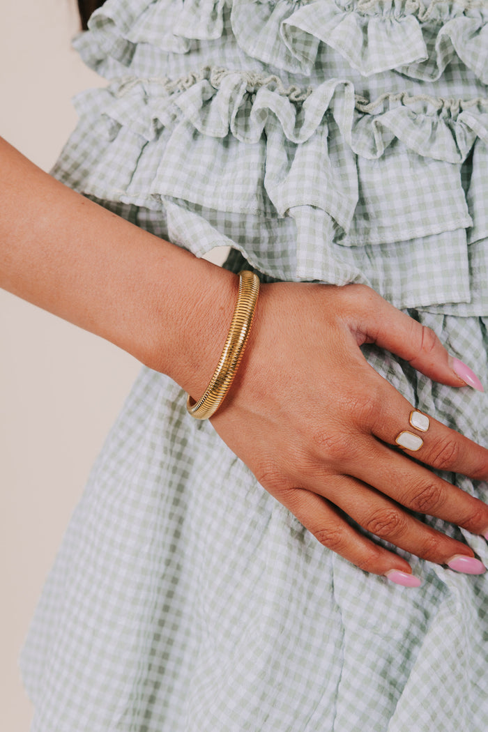 gold stretchable bangle bracelet
