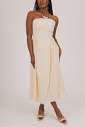 yellow strapless dress full