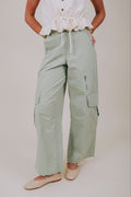 light green cargo pants front