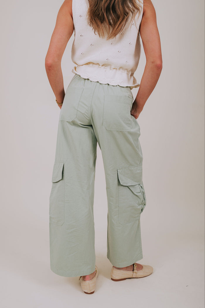 light green cargo pants back