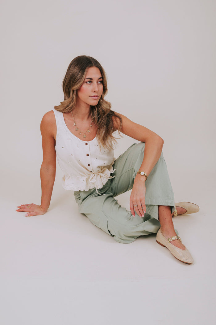 light green cargo pants model