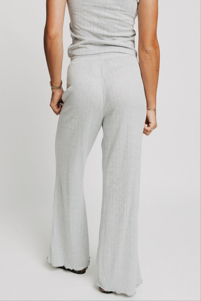 grey lounge pants with pointelle detail back