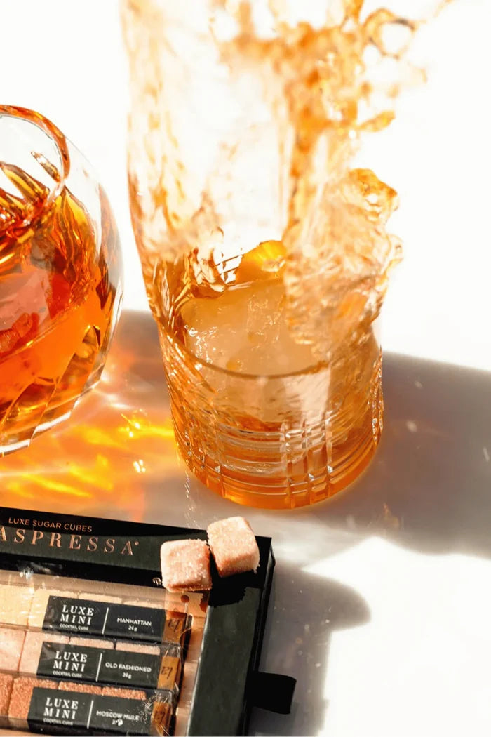 A drink made with luxe sugar cubes from the teaspressa classic cocktail kit.