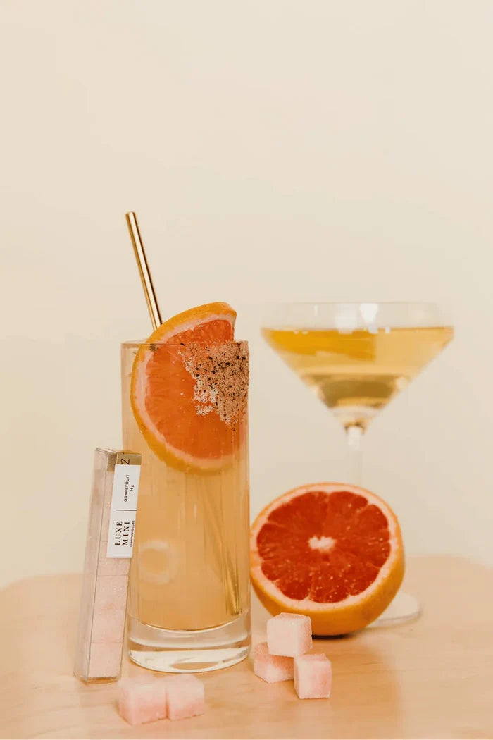 A mimosa made with teaspressa grapefruit luxe sugar cubes.