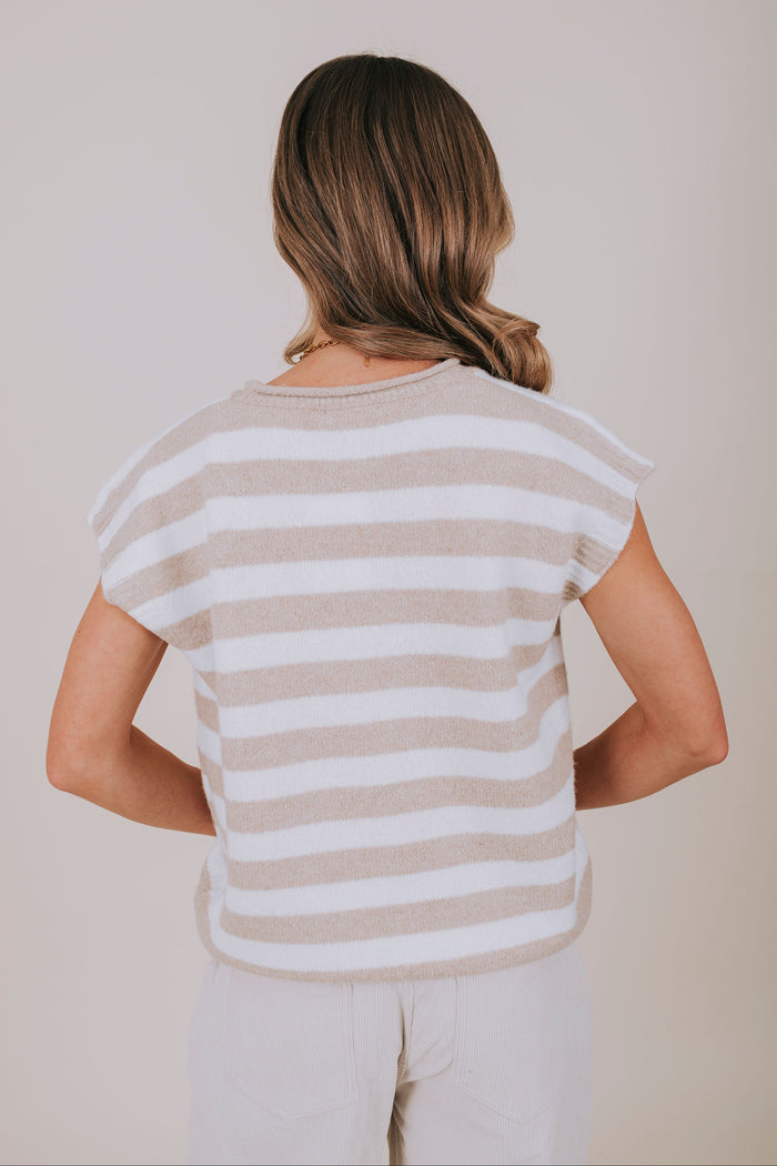 stone striped knit sleeveless top back