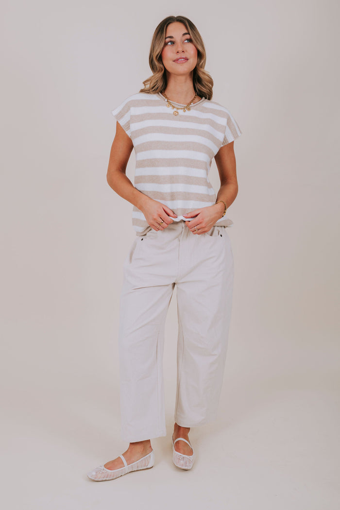 stone striped knit sleeveless top full