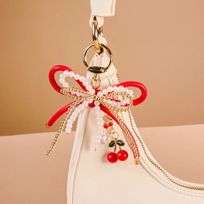 THE DARLING EFFECT - Cherry Bliss Layered Bows Bag Charm