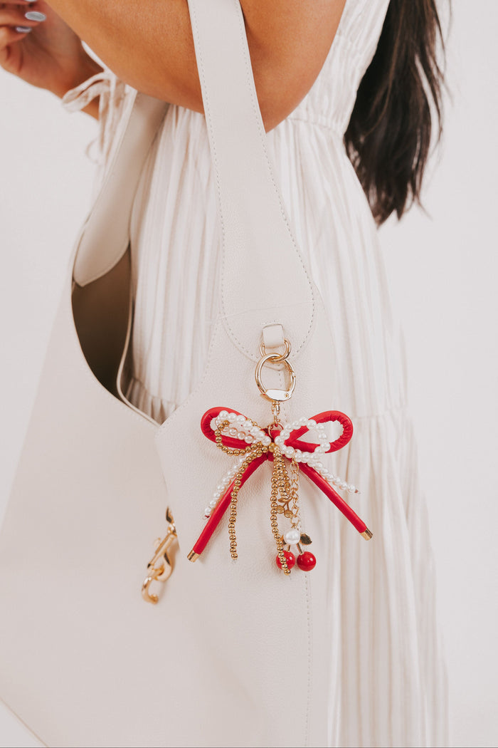 THE DARLING EFFECT - Cherry Bliss Layered Bows Bag Charm
