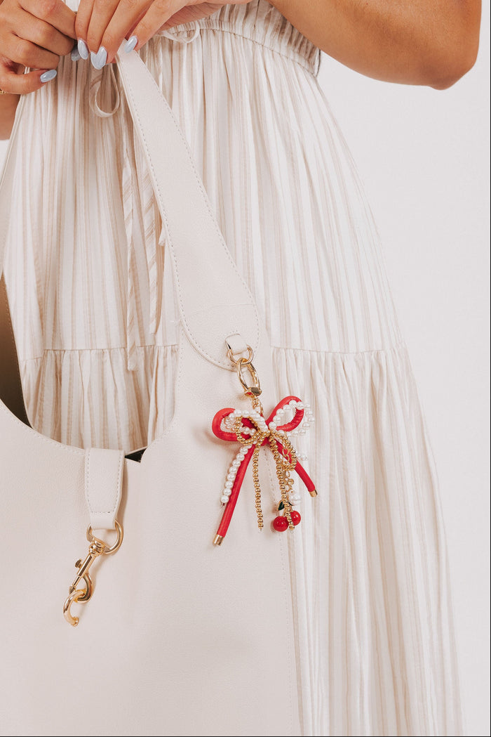 THE DARLING EFFECT - Cherry Bliss Layered Bows Bag Charm