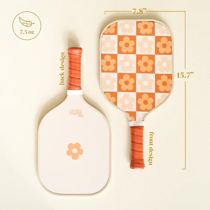 THE DARLING EFFECT - Flower Check Brown Pickleball Paddle