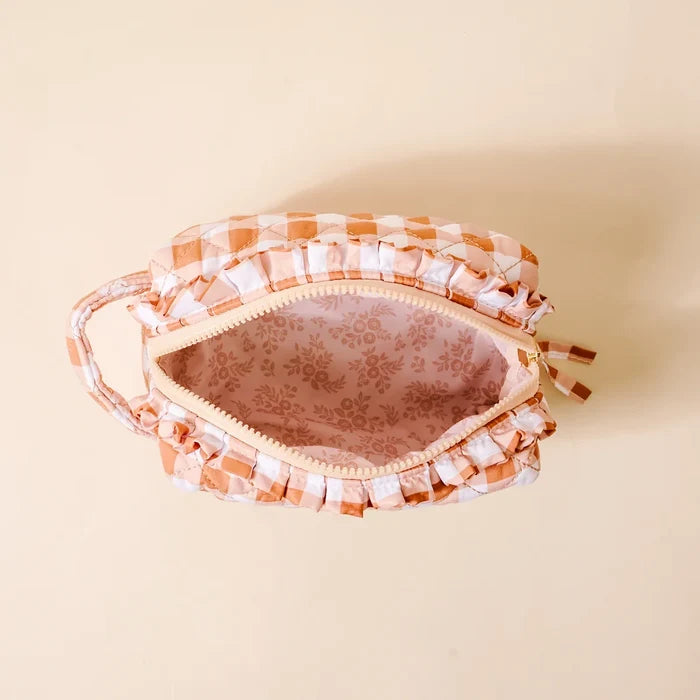 THE DARLING EFFECT - Maple Gingham Essential Quilted Cosmetic Pouch