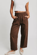 brown wide leg corduroy pants