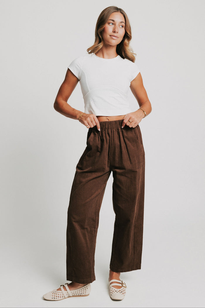 brown wide leg corduroy pants full