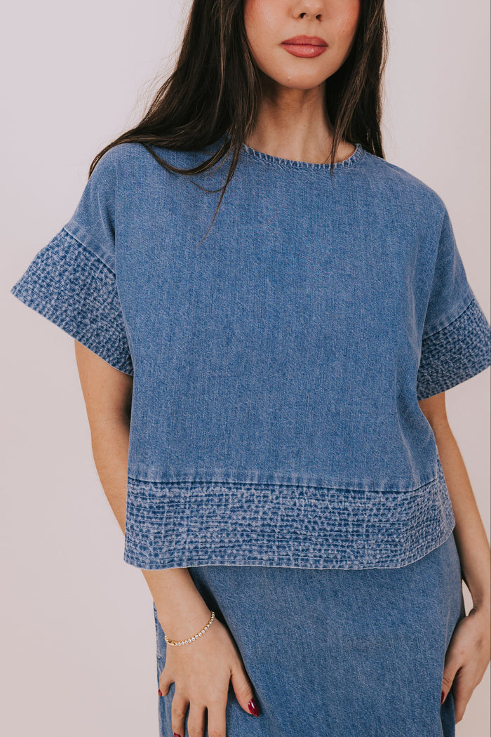 textured denim top detail 2
