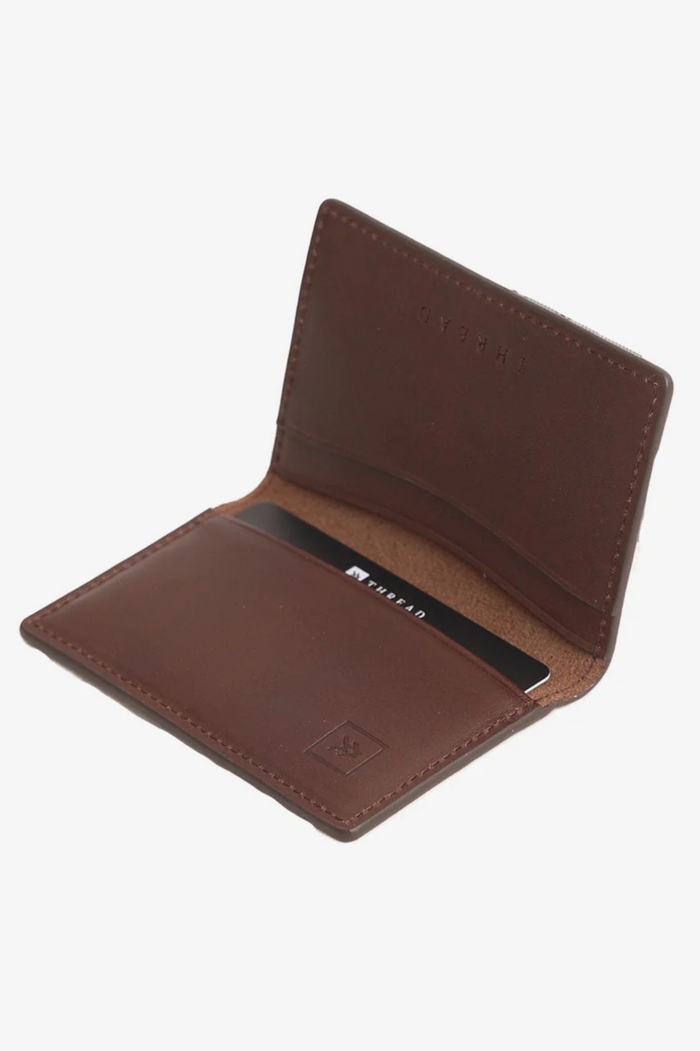 Brown leather bifold wallet by Thread
