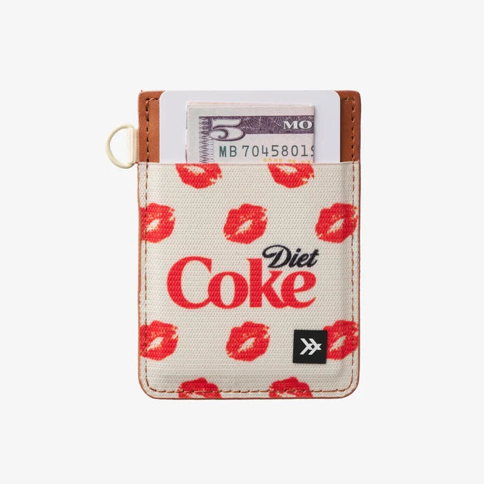 diet coke kiss vertical leather wallet
