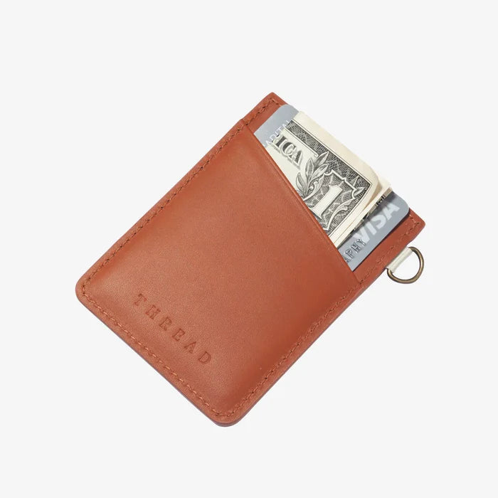 Thread brand vertical wallet in Luna beige.