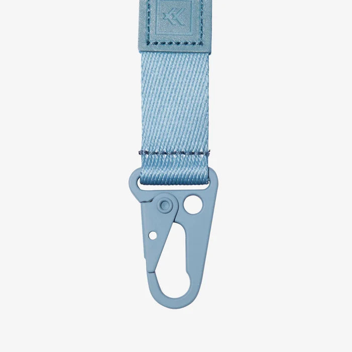 Light blue keychain with carabiner by thread