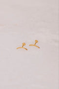 925 sterling silver gold line screw back earrings