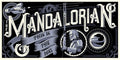 Art piece with the words the mandalorian this is the way featuring the mandalorian and gorgu in blue black and white