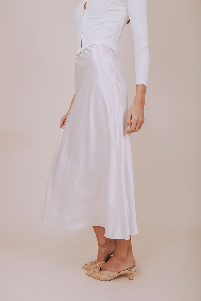 pale pink silk skirt side
