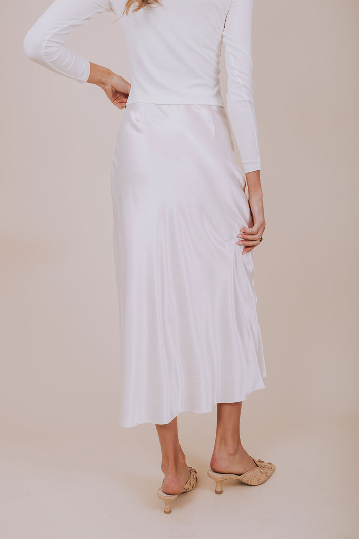 pale pink silk skirt back